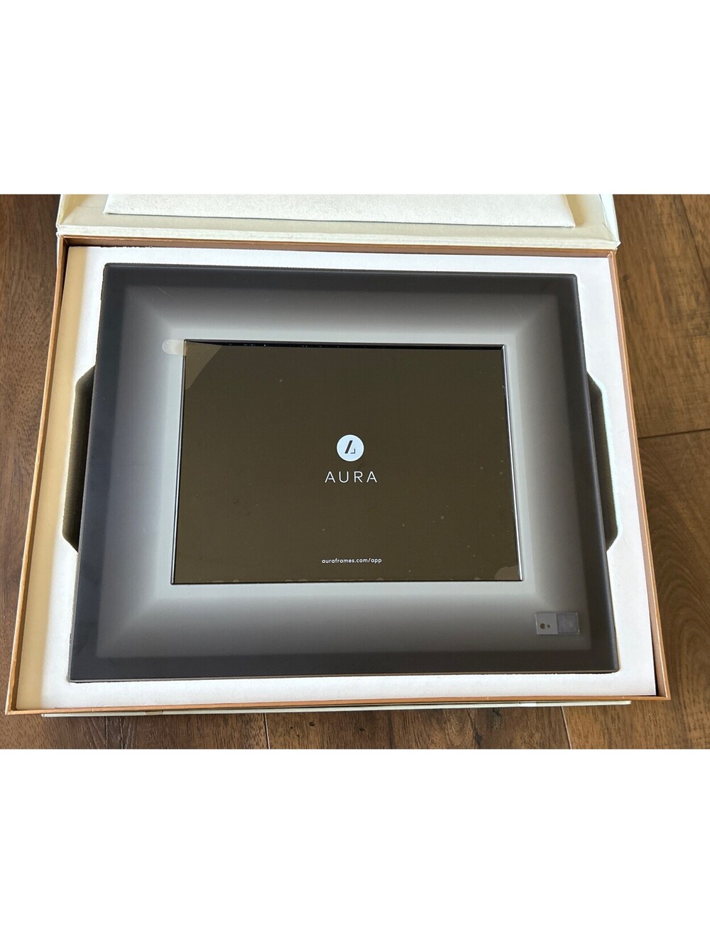 Aura Black Gray Ombré Digital Wifi Photo Frame -New Open Box See Photos For Size